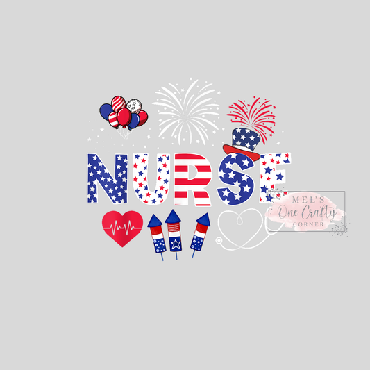 4th of July Nurse Fireworks - DTF Transfer