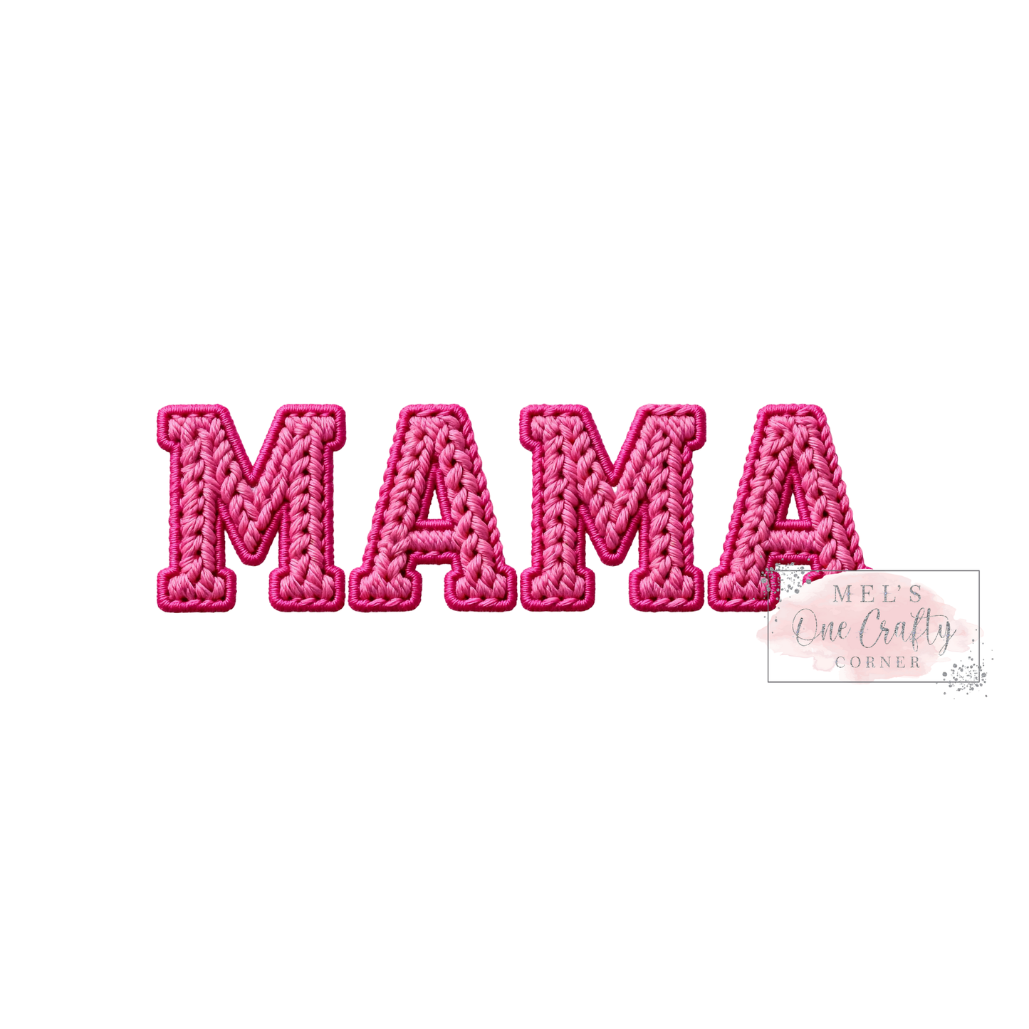 Mama Faux Yarn Hot Pink - DTF Transfer