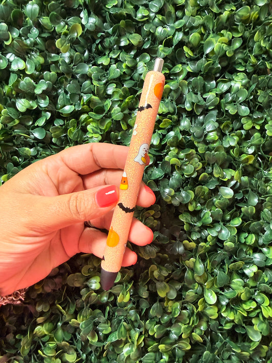 Halloween Pumpkin Glitter Pen