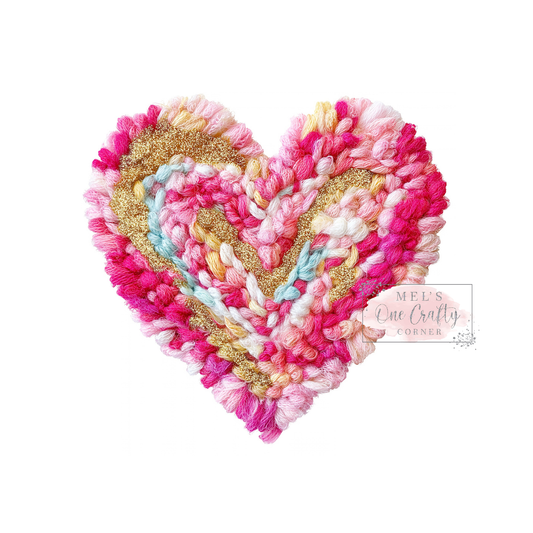 Faux Yarn Heart - DTF Transfer