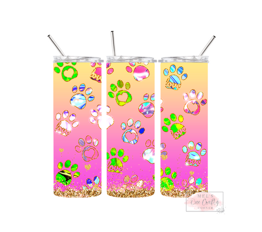 Sublimation Print Tumbler Wrap - Pet Paws