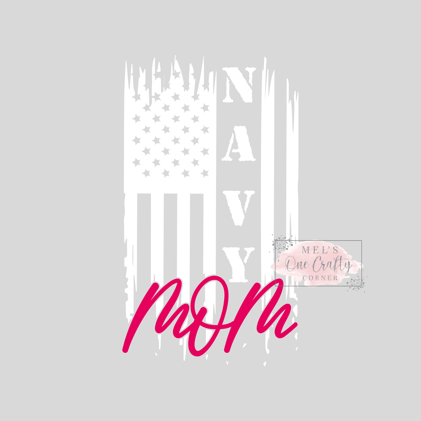 Navy Mom (white) - DTF Transfer