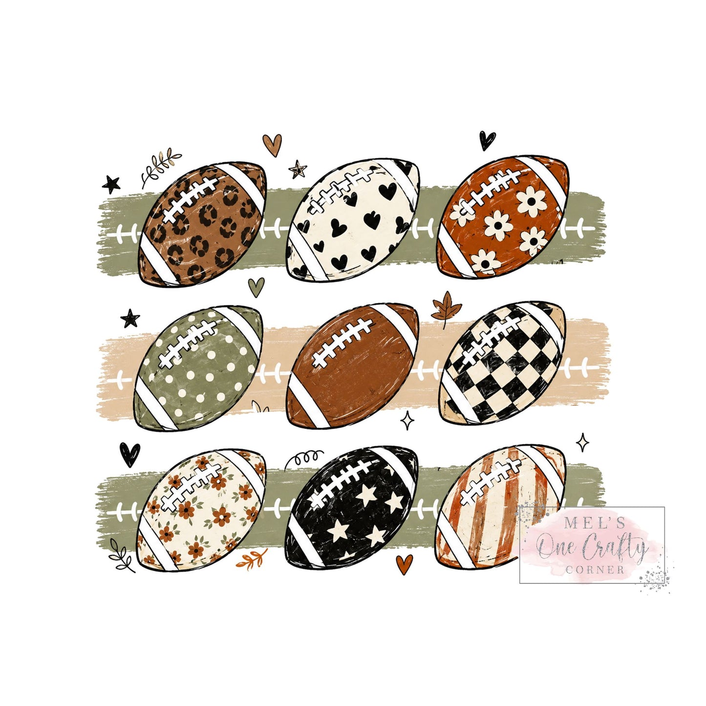 Boho Fall Football - DTF Transfer