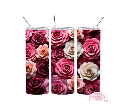 Sublimation Print Tumbler Wrap - V-Day Roses