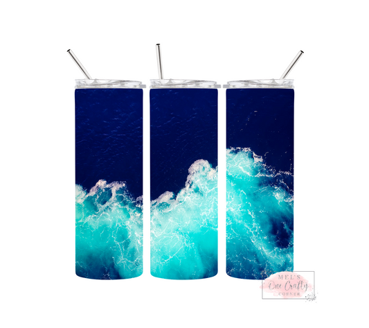 Sublimation Print Tumbler Wrap - Ocean Waves