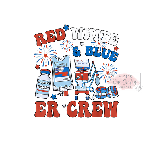 Red White & Blue ER Crew - DTF Transfer
