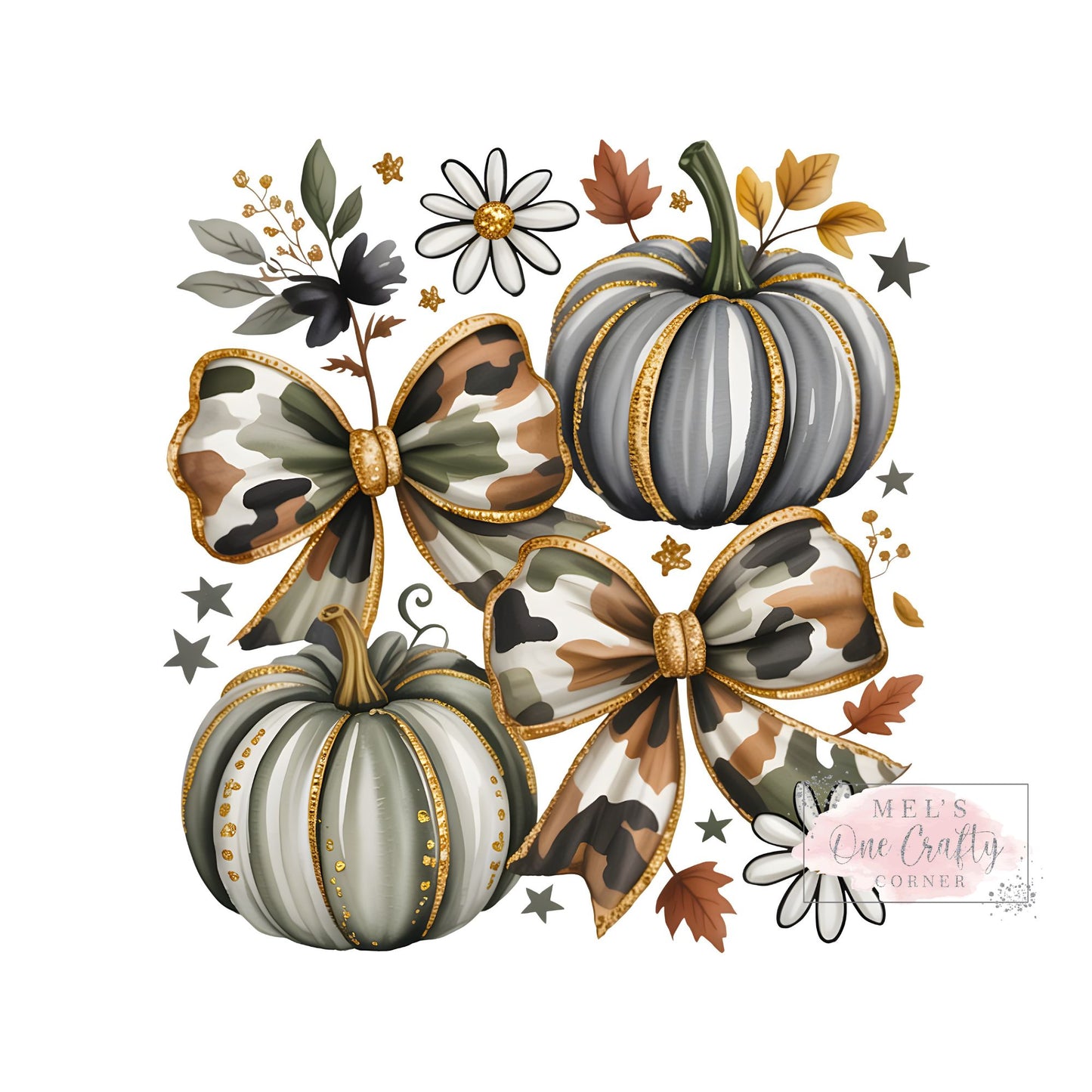 Camo Pumpkin Coquette - DTF Transfer