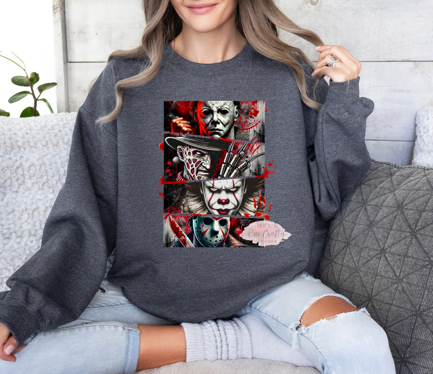 Unisex Halloween Horror Crew Neck Sweater