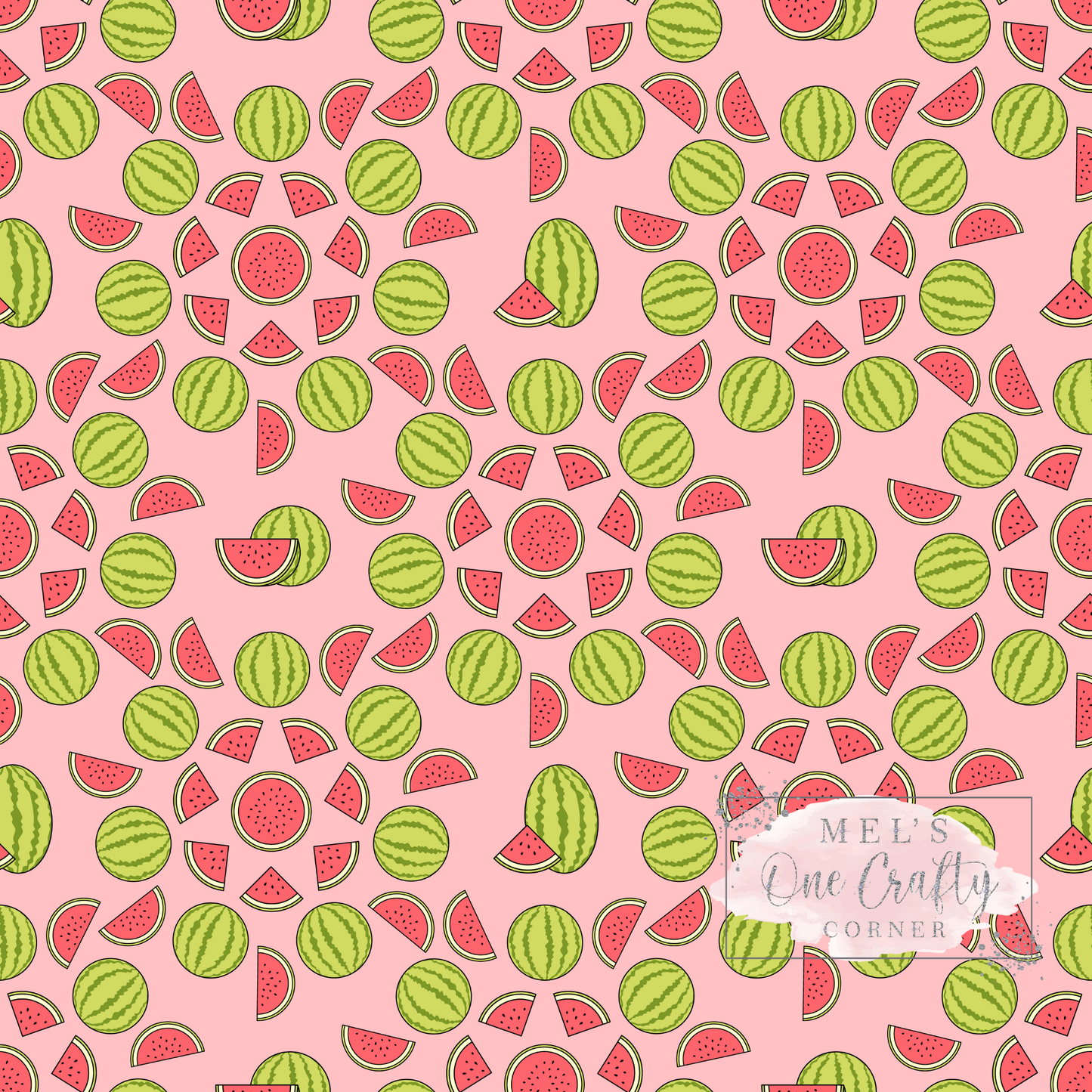 12x12 Vinyl Sheet - Watermelon Circle