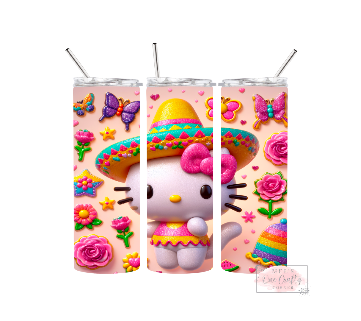 Sublimation Print Tumbler Wrap - Sombrero Kitty