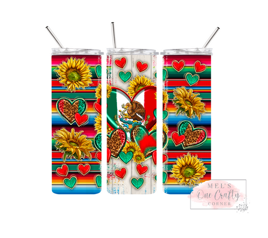 Sublimation Print Tumbler - Mexican Heart