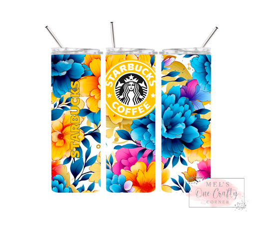 Sublimation Print Tumbler Wrap - Blue Coffee