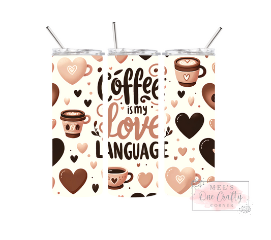 Sublimation Print Tumbler - Coffee Love Language