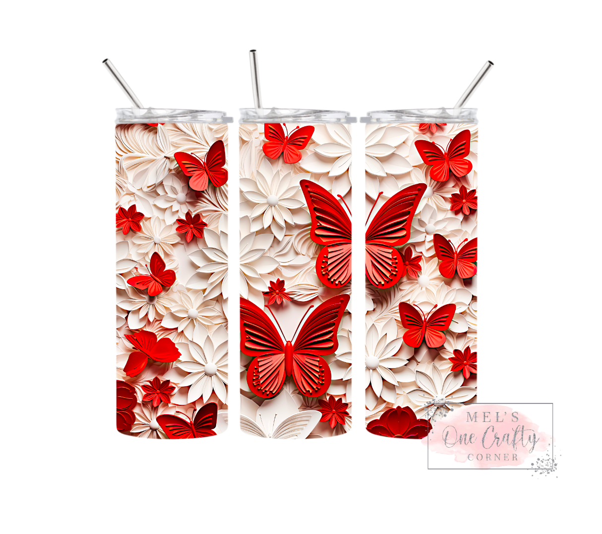 Red Butterfly Tumbler