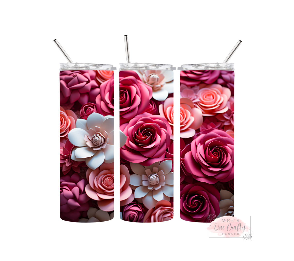 Sublimation Print Tumbler Wrap - V-Day Floral