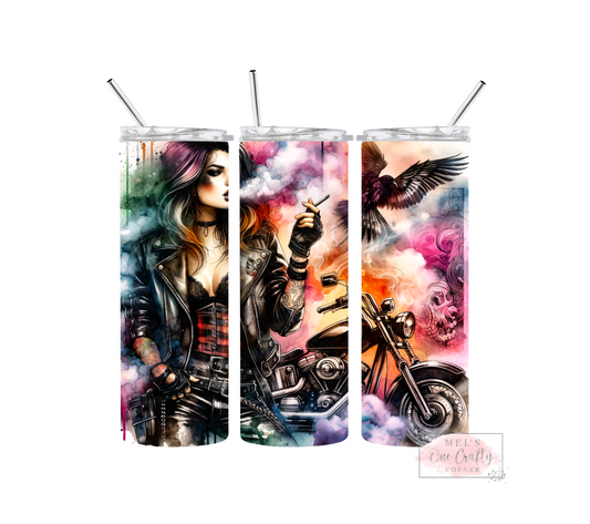 Sublimation Print Tumbler Wrap - Biker Babe