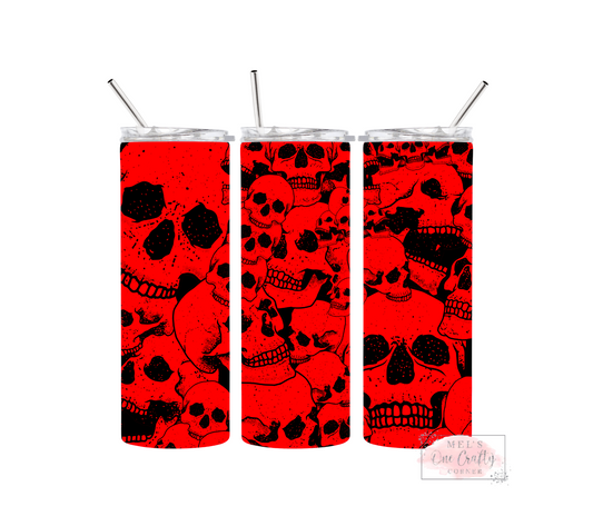 Sublimation Print Tumbler - Creepy Red Skull