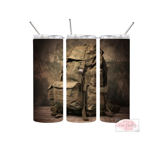 Sublimation Print Tumbler Wrap - Military Backpack
