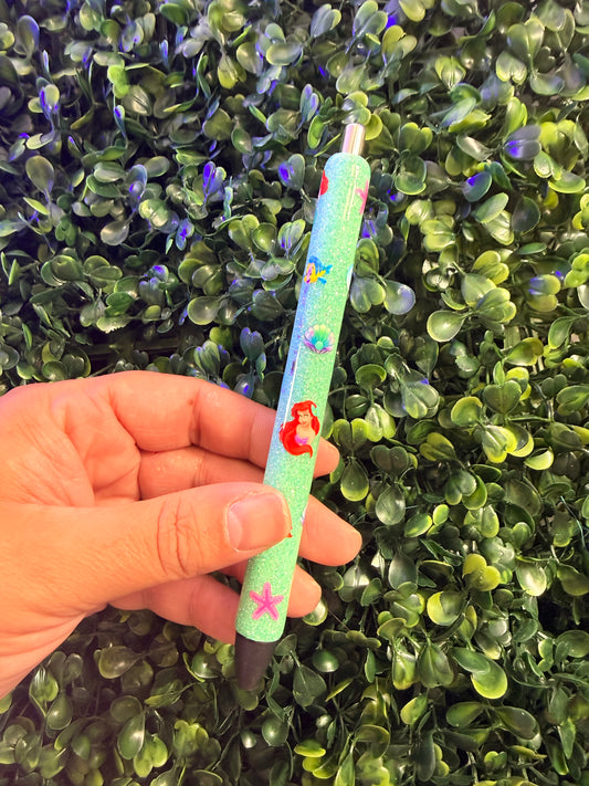 Little Mermaid Glitter Pen (light teal)