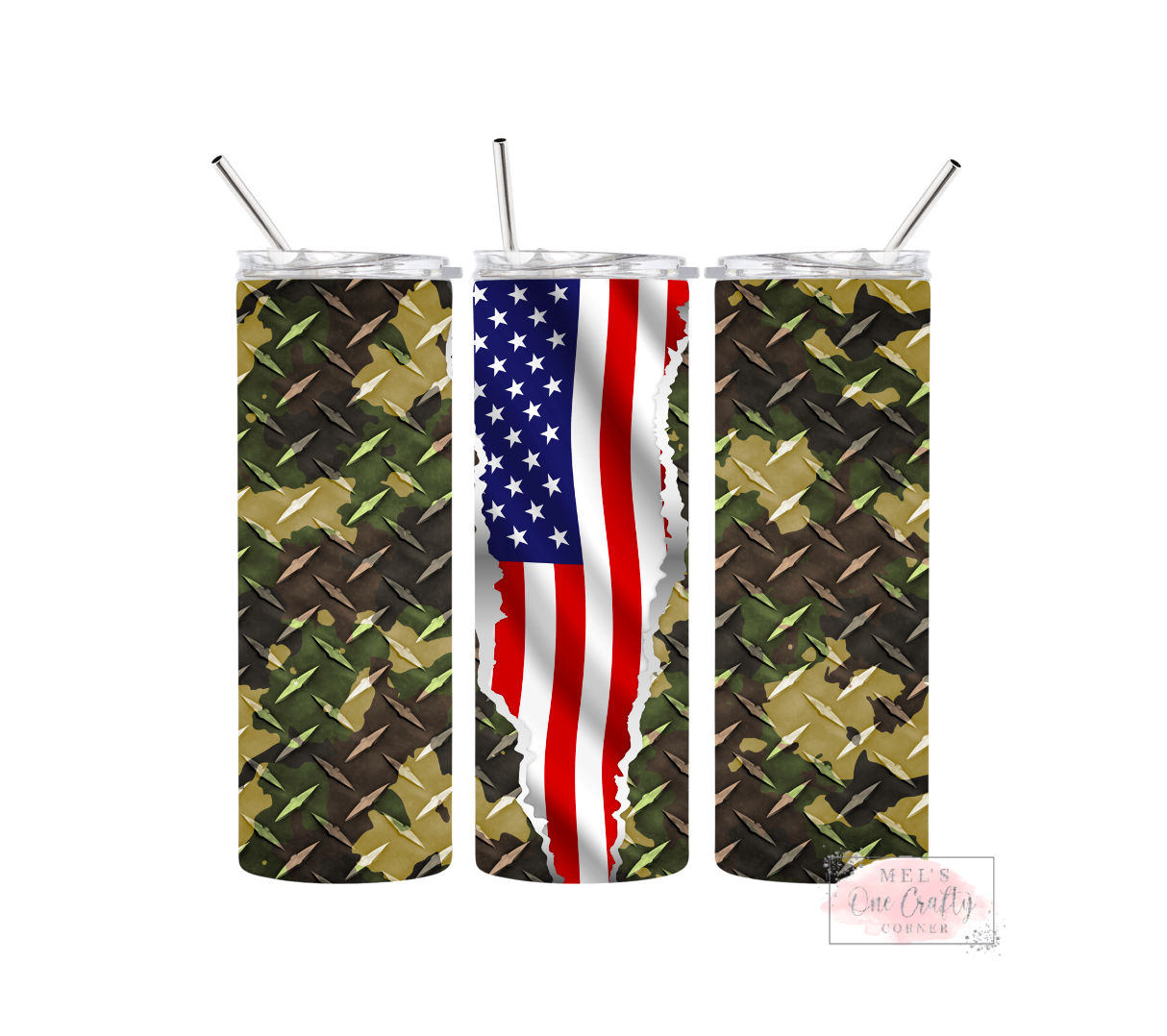 Sublimation Print Tumbler Wrap - Metal Flag