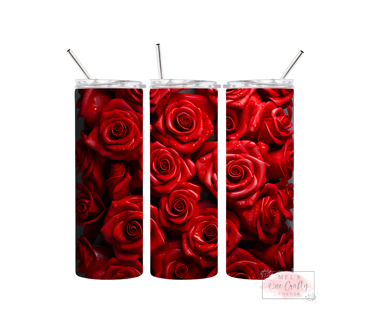 Sublimation Print Tumbler Wrap - Wet Roses Floral