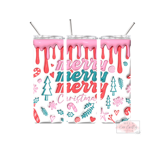 Sublimation Print Tumbler - Merry Merry