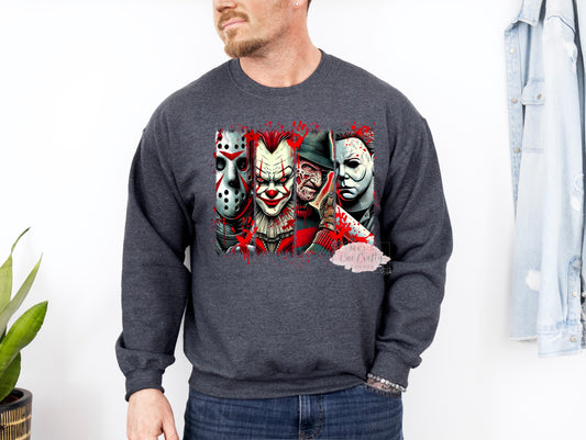 Unisex Halloween Mask Crew Neck Sweater