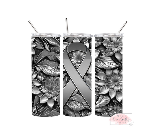 Sublimation Print Tumbler Wrap - Brain Cancer Ribbon