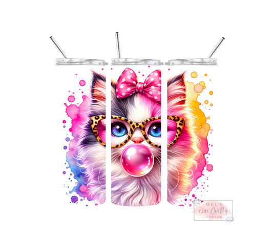 Sublimation Print Tumbler - Watermark Kitty