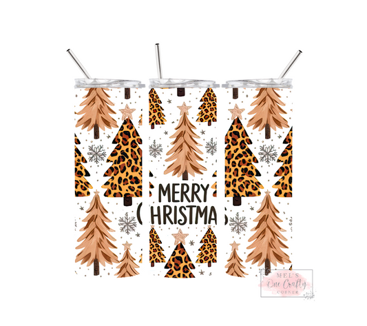 Sublimation Print Tumbler Wrap - Leopard Christmas