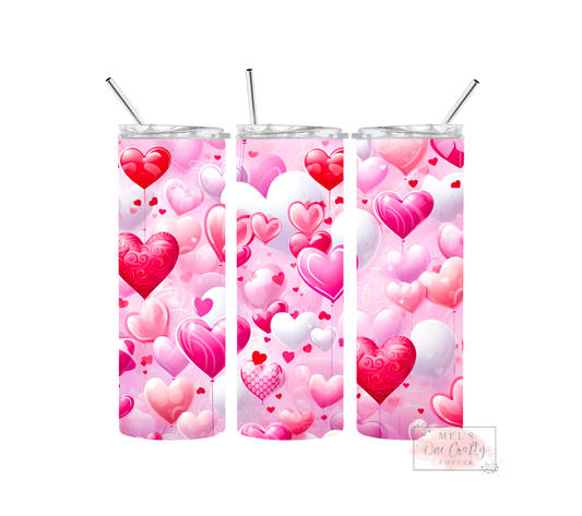 Sublimation Print Tumbler Wrap - V-Day Balloons