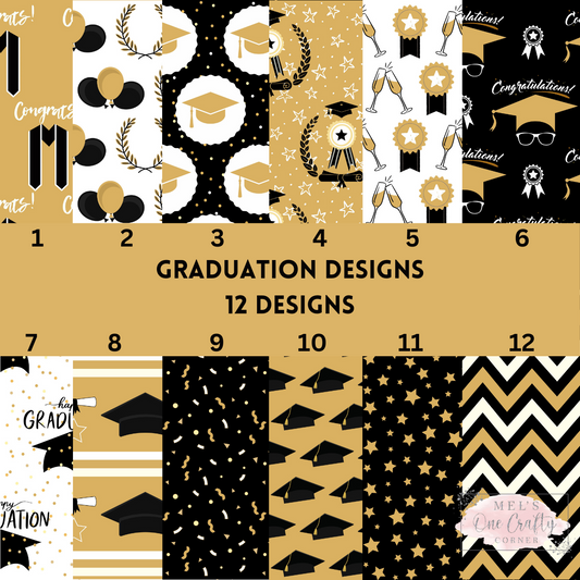 12x12 Vinyl Sheet - Graduation (12 designs)