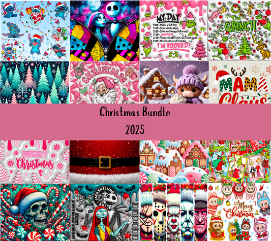 Sublimation Prints Tumbler Wraps - Christmas 2025 Bundle (16 designs)