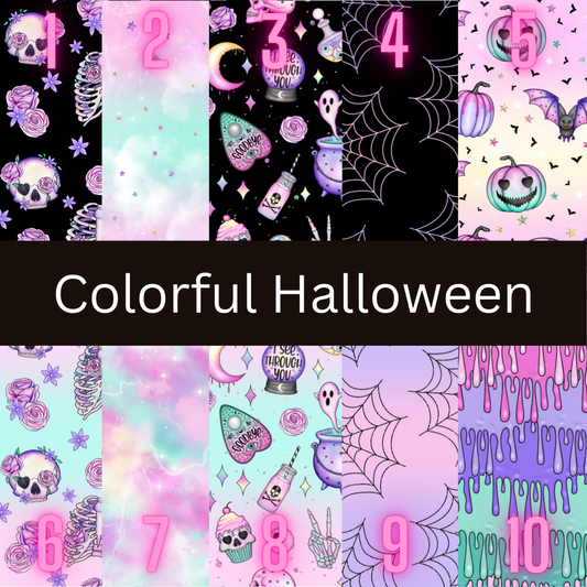 12x12 Vinyl Sheet - Colorful Halloween