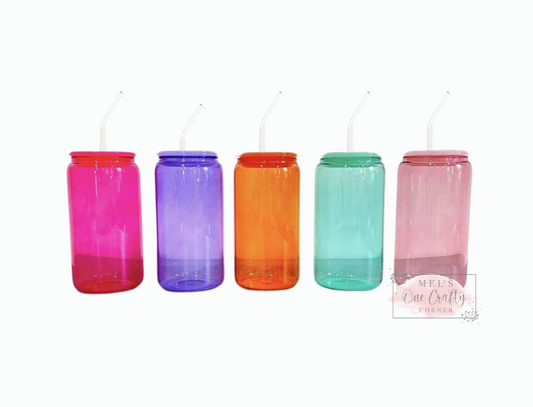 Colored Libbey Glass Cans 16 oz