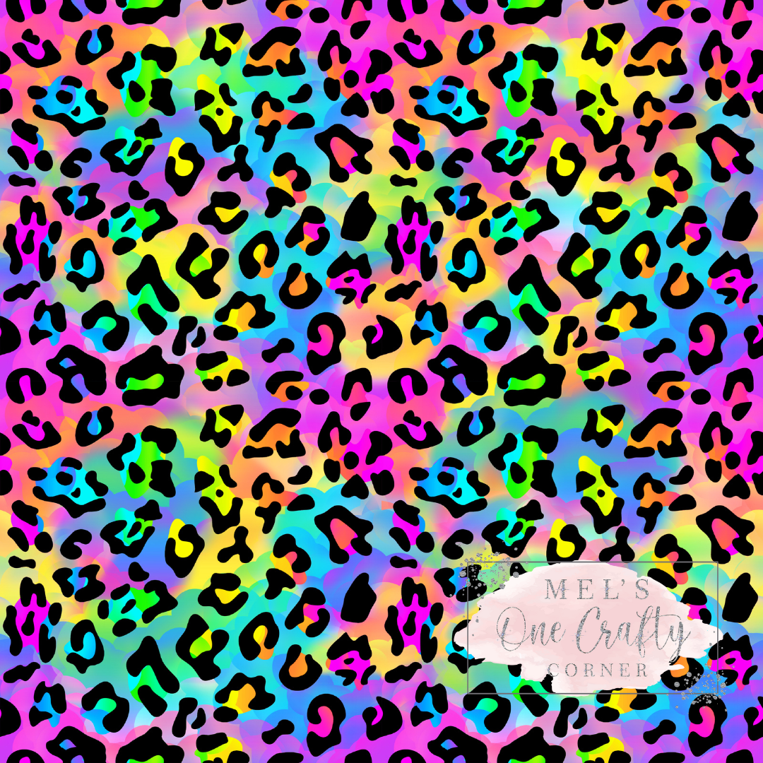 12x12 Vinyl Sheet - Leopard Rainbow