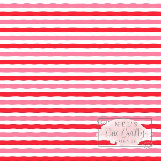 12x12 Vinyl Sheet - Strawberry Stripes