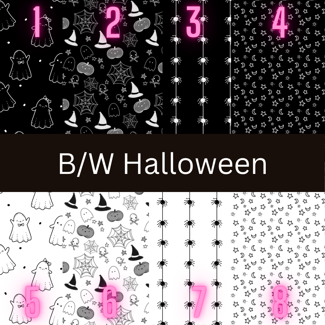 12x12 Vinyl Sheet - Black/White Halloween