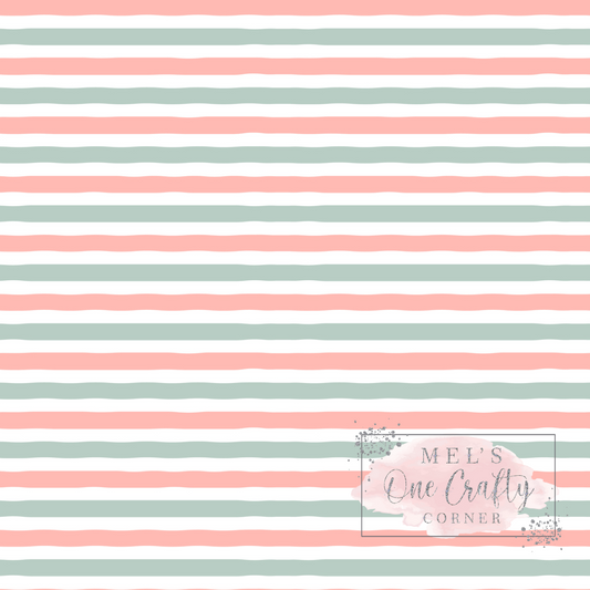 12x12 Vinyl Sheet - Peach Stripes