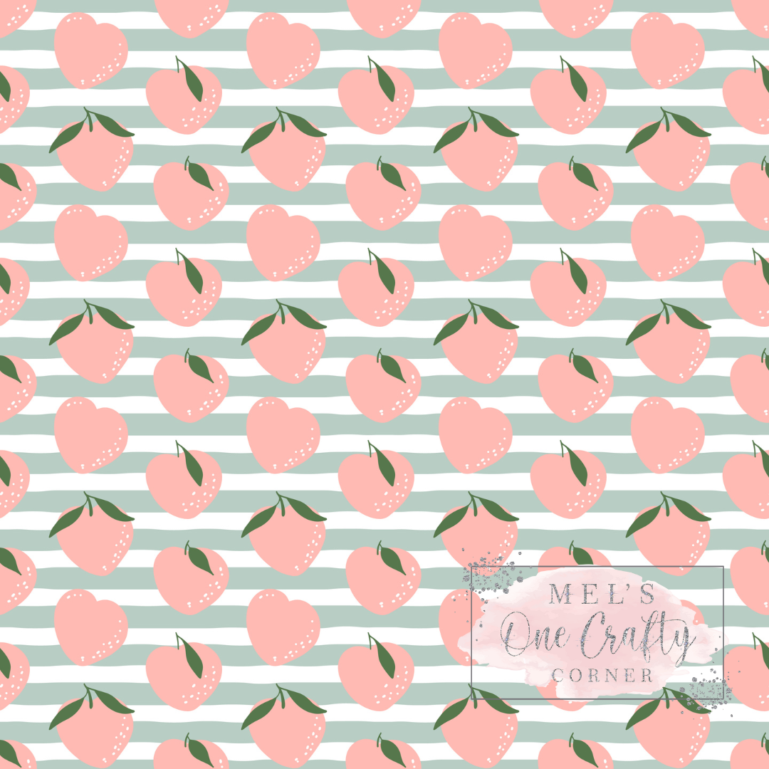 12x12 Vinyl Sheet - Striped Peaches