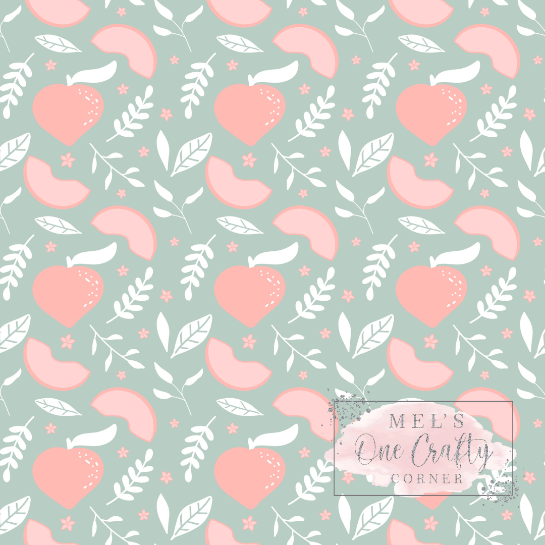 12x12 Vinyl Sheet - Green Peaches