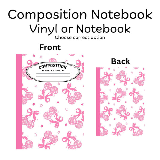 COMPOSITION VINYL OR NOTEBOOK - COQUETTE CHERRY DISCO