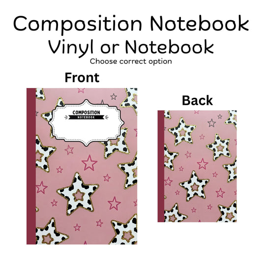 COMPOSITION VINYL OR NOTEBOOK - COW STARS