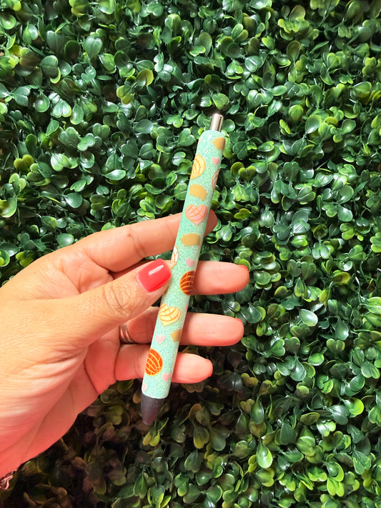 Teal Concha Glitter Pen