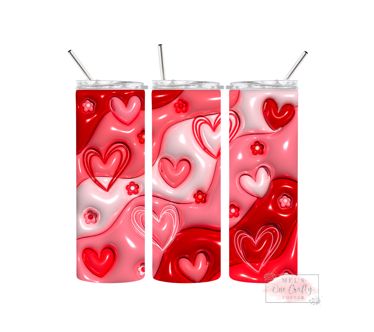 Sublimation Print Tumbler Wrap - Inflated V-Day Hearts