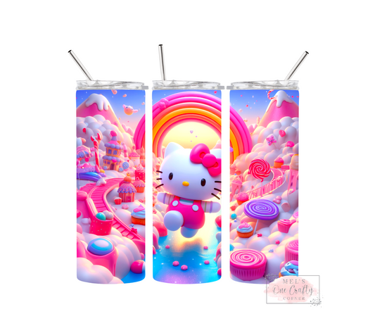 Sublimation Print Tumbler - Kitty Candy Land