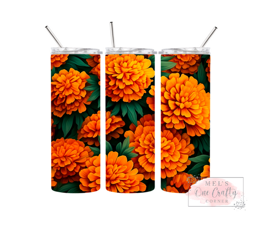 Sublimation Print Tumbler Wrap - Marigolds