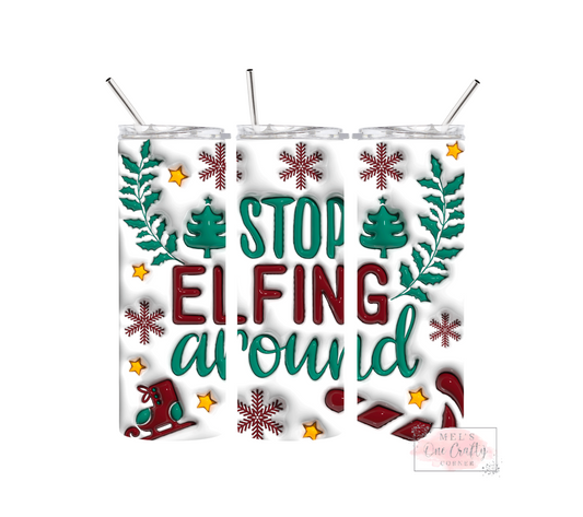 Sublimation Print Tumbler Wrap - Elfing Around