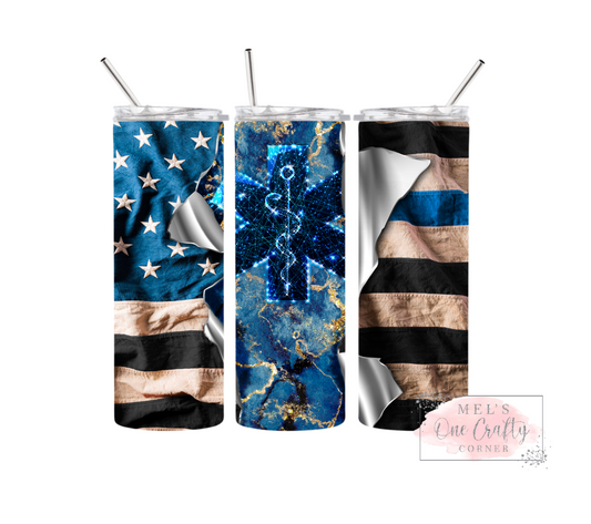 Sublimation Print Tumbler Wrap - Patriotic Medical