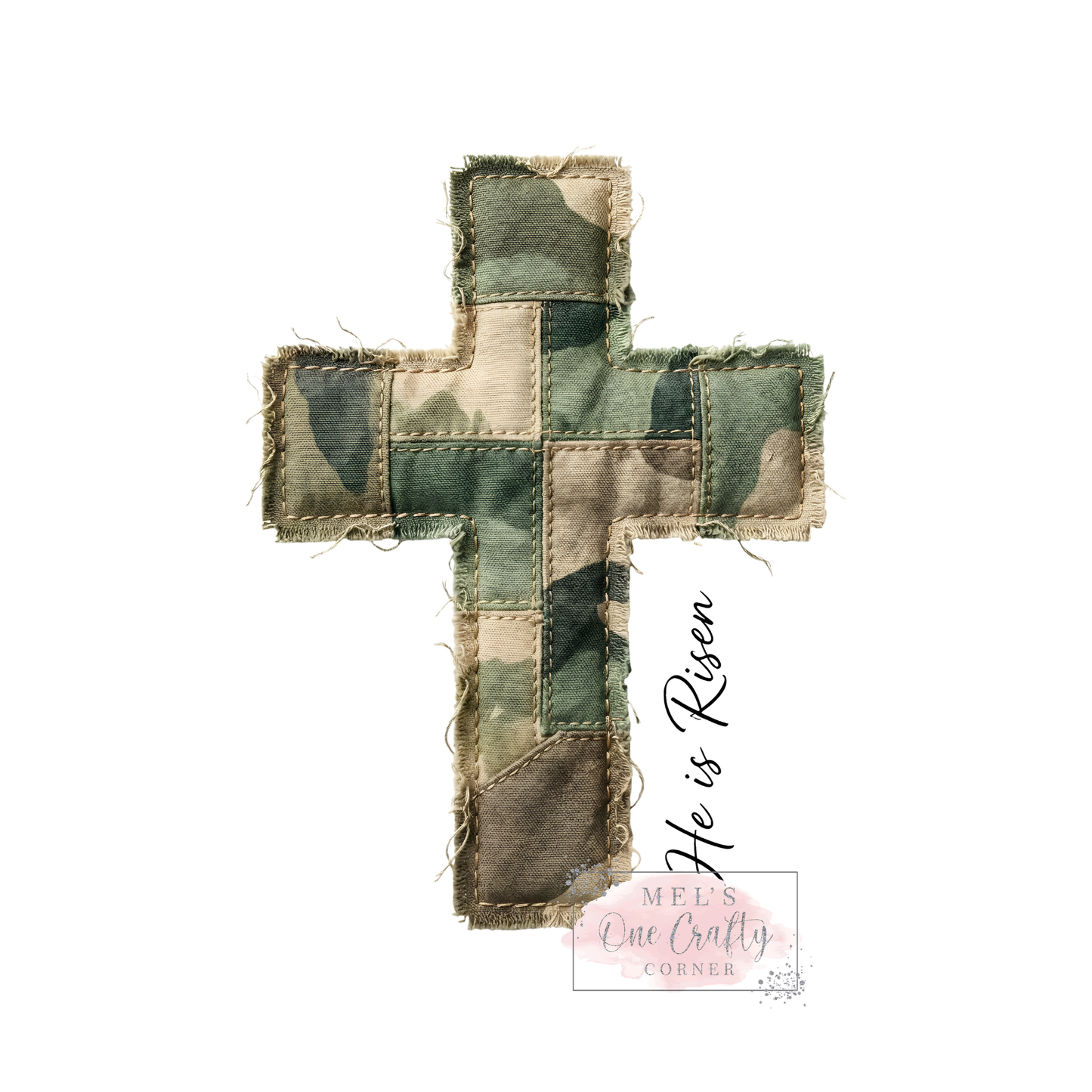 Patchwork Camo Cross - DTF Transfer